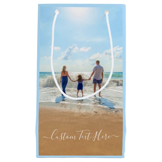 Gepersonaliseerde Fotocadeautas met Aangepaste Tek Klein Cadeauzakje (Voorkant)