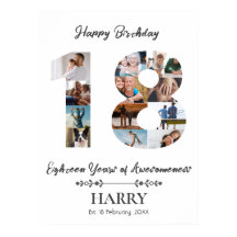 Gepersonaliseerde fotocollage 18e verjaardag