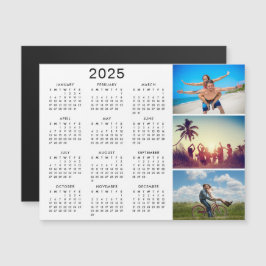 Gepersonaliseerde fotocollage 2025 kalender magnetische uitnodiging