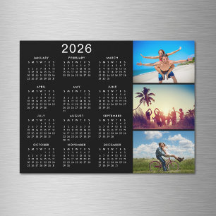 Gepersonaliseerde Fotocollage 2026 Kalendermagneet Magnetische Uitnodiging