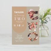 Gepersonaliseerde fotocollage 2e verjaardag uitnod kaart (Staand voorkant)
