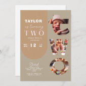 Gepersonaliseerde fotocollage 2e verjaardag uitnod kaart (Voorkant / Achterkant)