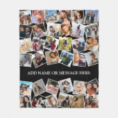 Gepersonaliseerde fotocollage 36 Afbeelding Fleece Deken (Voorkant)