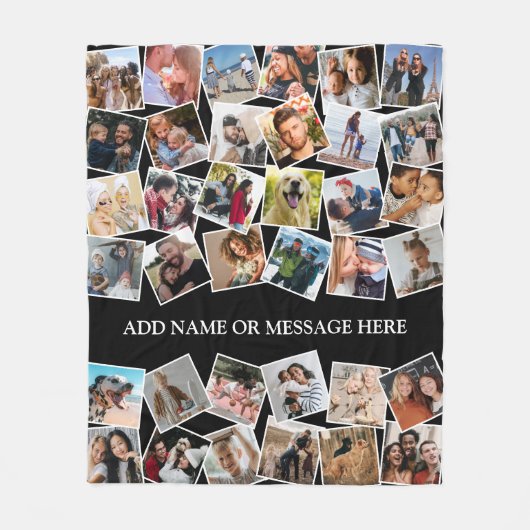 Gepersonaliseerde fotocollage 36 Afbeelding Fleece Deken (Voorkant)