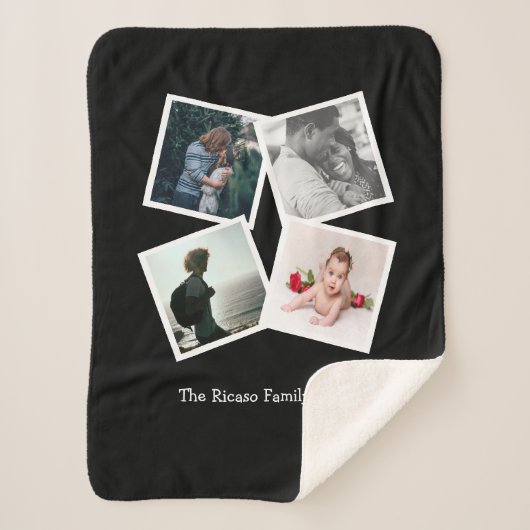 Gepersonaliseerde fotocollage 4 foto sherpa deken (Voorkant)