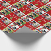 Gepersonaliseerde fotocollage aangepast script ker cadeaupapier (Hoek)