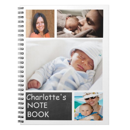Gepersonaliseerde Fotocollage Aangepaste DIY Notitieboek (Voorkant)