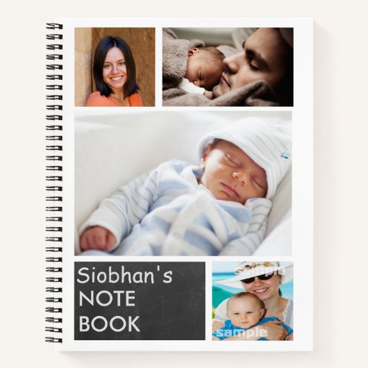 Gepersonaliseerde Fotocollage Aangepaste DIY Notitieboek (Voorkant)