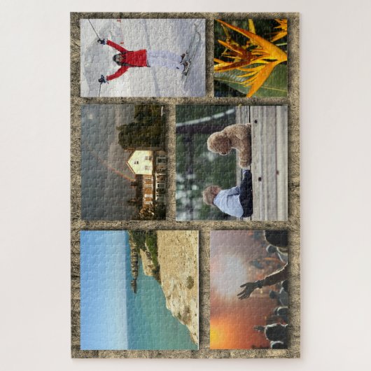 Gepersonaliseerde Fotocollage Aangepaste Jigsaw Pu Legpuzzel (Verticaal)
