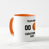 Gepersonaliseerde fotocollage basketbal mok (Voorkant links)