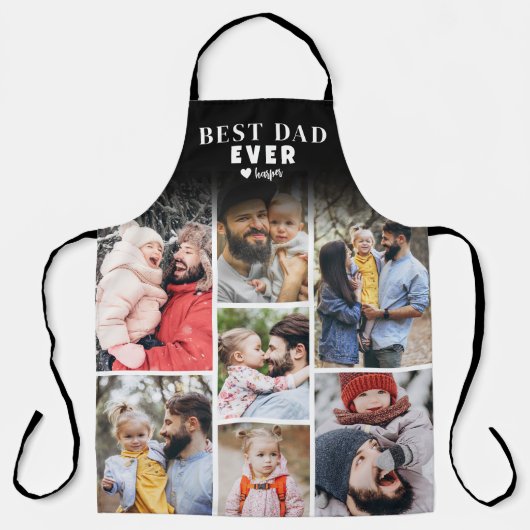 Gepersonaliseerde fotocollage Beste vader Schort (Voorkant)