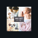 Gepersonaliseerde fotocollage-blokken canvas afdruk<br><div class="desc">Geef je geliefde foto's weer met deze familieffoto collage en personaliseer deze met je familienaam. Het omcirkelde canvas lost het probleem van het ontwerpen op. Pas de gebruiksvriendelijke sjabloon aan met foto's van het gezin, kinderen, huisdieren en andere prachtige afbeeldingen. *Neem alstublieft niet aarzelen om contact met me op te...</div>