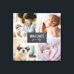 Gepersonaliseerde fotocollage-blokken canvas afdruk<br><div class="desc">Geef je geliefde foto's weer met deze familieffoto collage en personaliseer deze met je familienaam. Het omcirkelde canvas lost het probleem van het ontwerpen op. Pas de gebruiksvriendelijke sjabloon aan met foto's van het gezin, kinderen, huisdieren en andere prachtige afbeeldingen. *Neem alstublieft niet aarzelen om contact met me op te...</div>