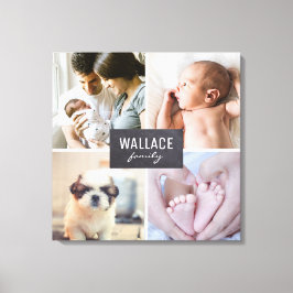 Gepersonaliseerde fotocollage-blokken canvas afdruk