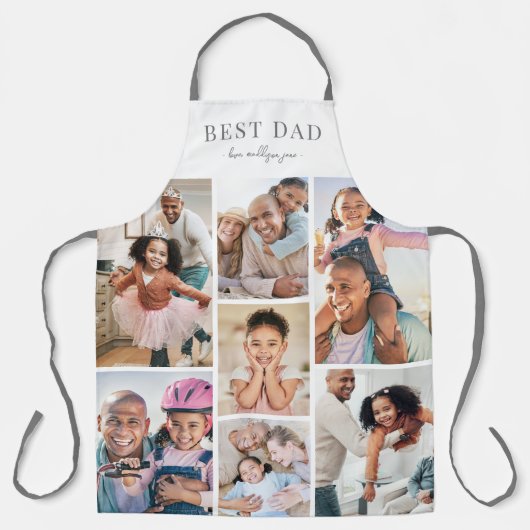 Gepersonaliseerde Fotocollage Dad Schort (Voorkant)