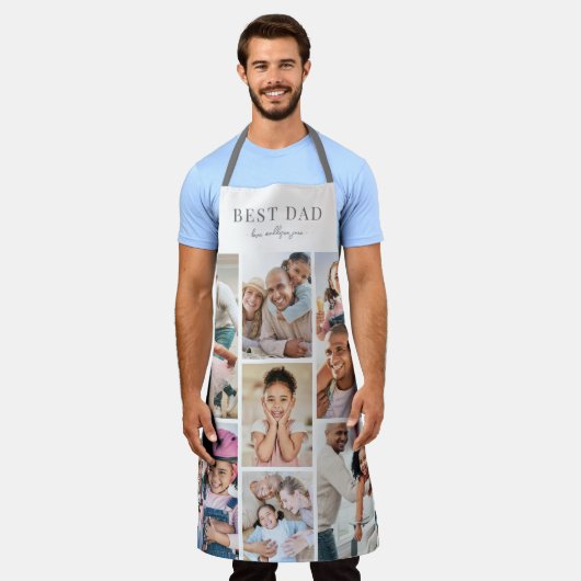 Gepersonaliseerde Fotocollage Dad Schort (Gedragen)