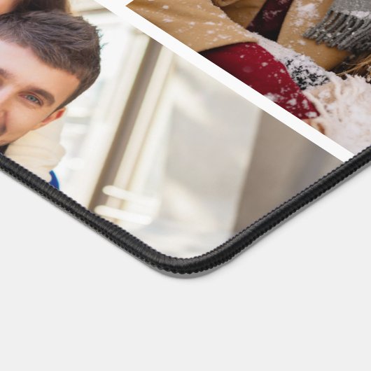 Gepersonaliseerde fotocollage en tekst bureaumat (Hoek)