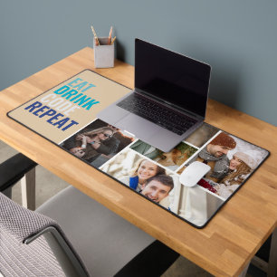 Gepersonaliseerde fotocollage en tekst bureaumat