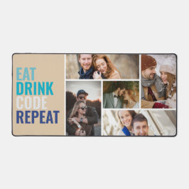 Gepersonaliseerde fotocollage en tekst bureaumat