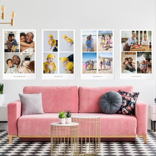 Gepersonaliseerde fotocollage en tekst muurkunst sets (Woonkamer)