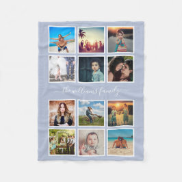Gepersonaliseerde fotocollage familie licht robuus fleece deken