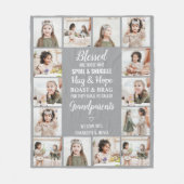 Gepersonaliseerde Fotocollage Grootouders Fleece Deken (Voorkant)