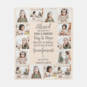 Gepersonaliseerde Fotocollage Grootouders Fleece Deken (Voorkant)