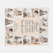 Gepersonaliseerde Fotocollage Grootouders Fleece Deken (Voorkant (Horizontaal))