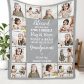 Gepersonaliseerde Fotocollage Grootouders Fleece Deken