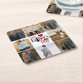 Gepersonaliseerde fotocollage "Happy Vaderdag" P Kartonnen Onderzetters (Schuin)