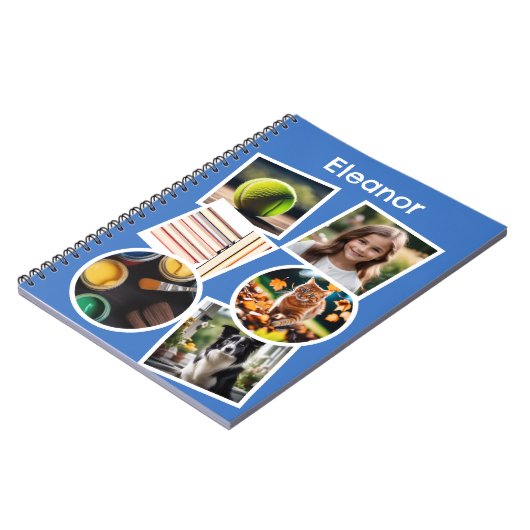 Gepersonaliseerde Fotocollage Kinder Creëer Uw Eig Notitieboek (Linkerzijde)