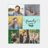 Gepersonaliseerde fotocollage, lieve gelukkige fam fleece deken (Voorkant)