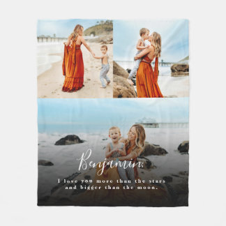 Gepersonaliseerde Fotocollage Love You Fleece Deke