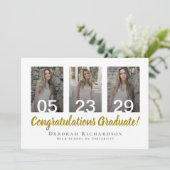 Gepersonaliseerde Fotocollage Modern Afstuderen Kaart (Staand voorkant)