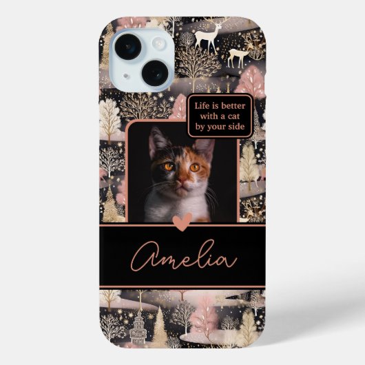 Gepersonaliseerde Fotocollage Moderne Kerstmis Case-Mate iPhone Case (Achterkant)