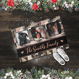 Gepersonaliseerde Fotocollage Moderne Kerstmis Deurmat