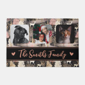 Gepersonaliseerde Fotocollage Moderne Kerstmis Deurmat (Voorkant)