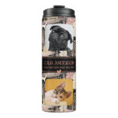 Gepersonaliseerde Fotocollage Moderne Kerstmis Thermosbeker (Voorkant)