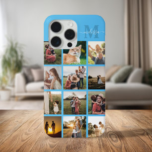 Gepersonaliseerde fotocollage monogram iPhone 15 pro max hoesje