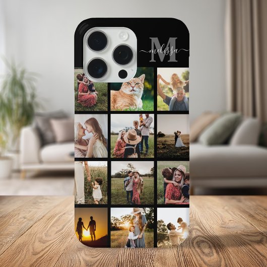 Gepersonaliseerde fotocollage monogram Case-Mate iPhone case