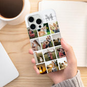 Gepersonaliseerde fotocollage monogram Case-Mate iPhone case