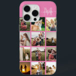Gepersonaliseerde fotocollage monogram iPhone 15 pro max hoesje<br><div class="desc">Gepersonaliseerde foto Collage Monogram iPhone Case</div>