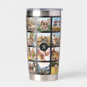 Gepersonaliseerde fotocollage monogram geïsoleerde drinkbeker (Links)