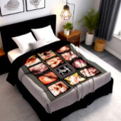 Gepersonaliseerde fotocollage monogram initiaal fleece deken