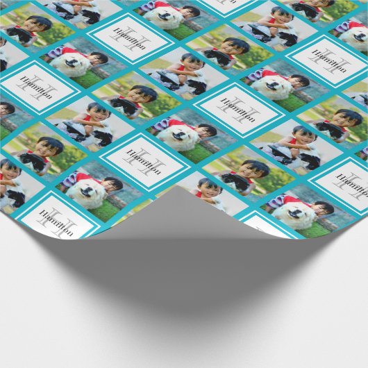 Gepersonaliseerde Fotocollage Monogram Initiaal Na Cadeaupapier (Hoek)