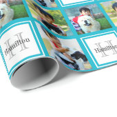 Gepersonaliseerde Fotocollage Monogram Initiaal Na Cadeaupapier (Rol Hoek)