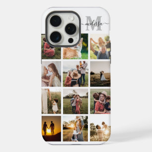 Gepersonaliseerde fotocollage monogram iPhone 15 pro max case