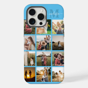 Gepersonaliseerde fotocollage monogram iPhone 15 pro max case