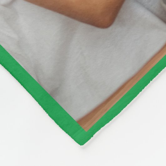 Gepersonaliseerde fotocollage, mooie familie groen fleece deken (Hoek)
