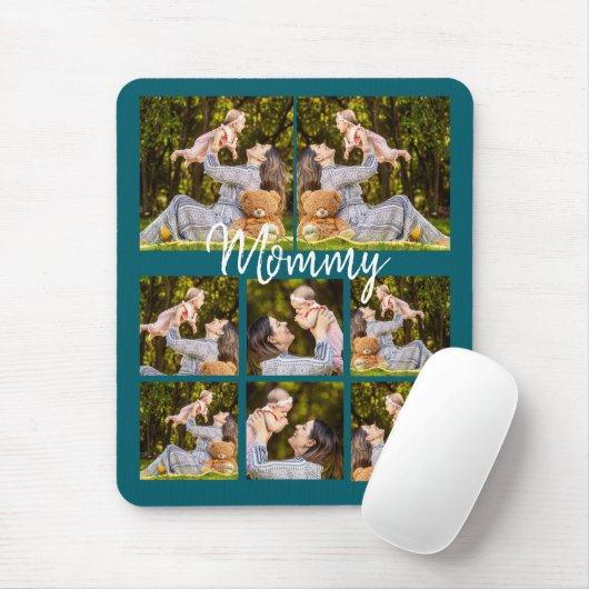 Gepersonaliseerde Fotocollage Mousepad – Custom Gi Muismat (Met muis)